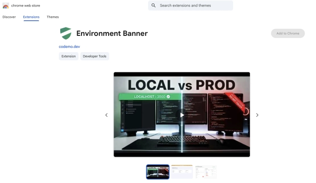 My project Chrome Extension - Environment Banner